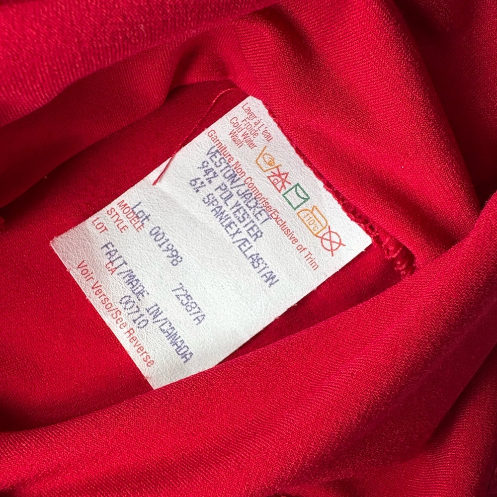 Joseph Ribkoff Vibrant Red Zip-Up Top - Picture 5 of 6